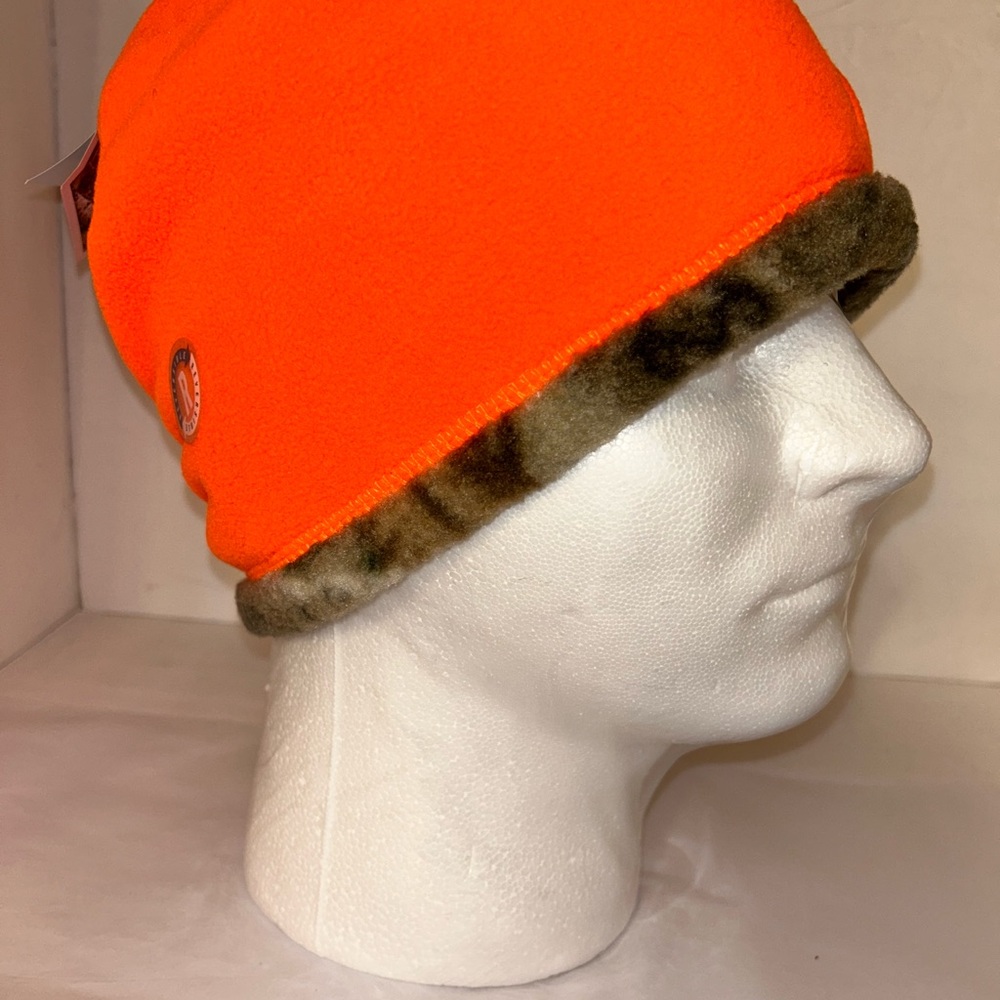 Hot Shot REALTREE EDGE Reversible Orange/Camo Fleece Beanie. NWT One Size - Picture 4 of 10